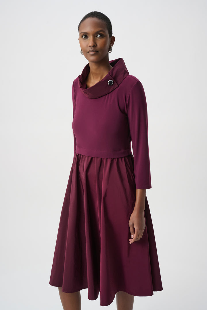 Shawl Collar Fit & Flare Dress 264184