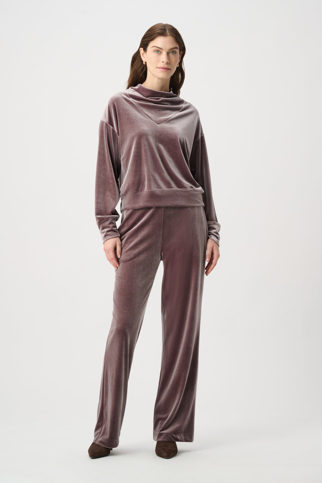 Velvet Wide-Leg Pull-On Pants 264192