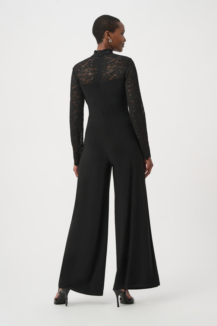 Sheer Lace Sleeve Wide-Leg Jumpsuit 264196