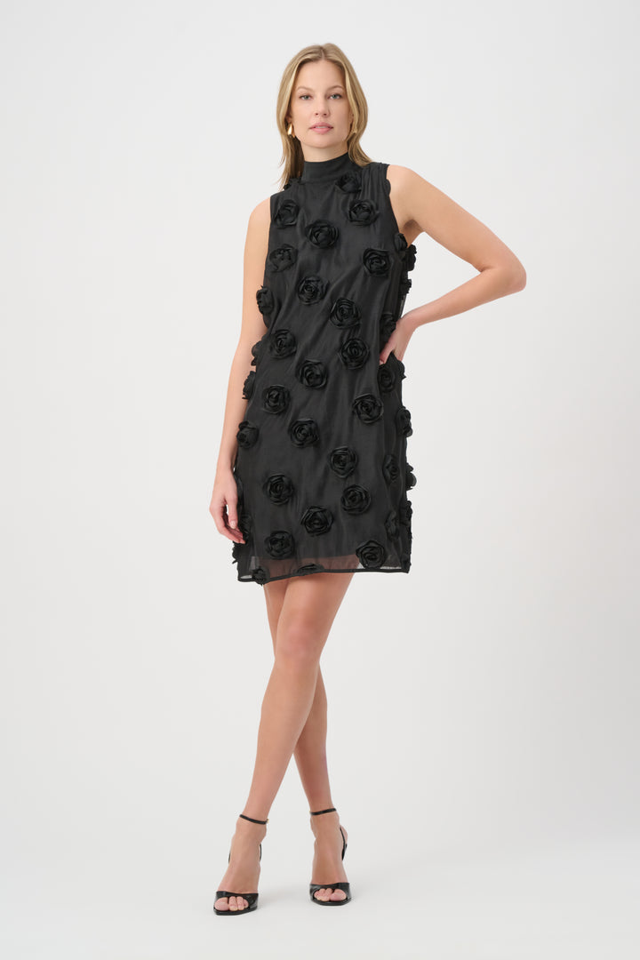 Textured Floral Trapeze Dress 264201