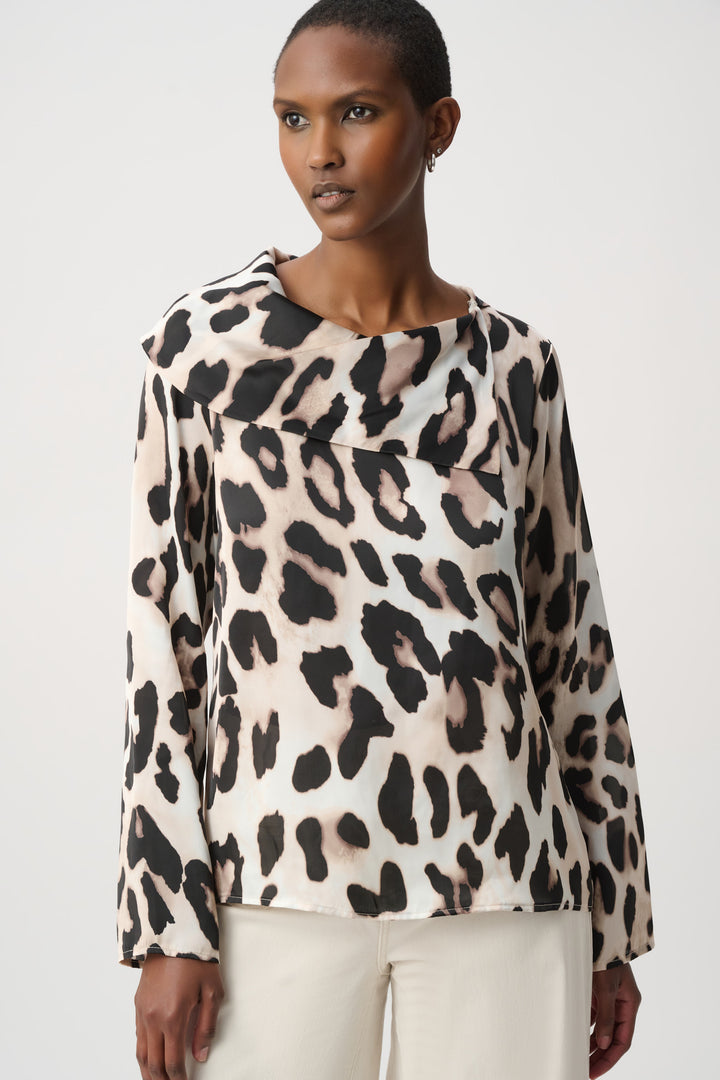 Animal Print Satin Top 264204