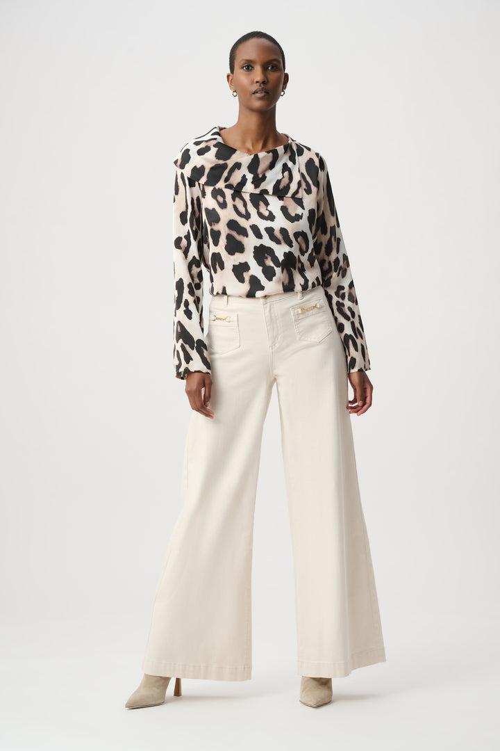 Animal Print Satin Top 264204