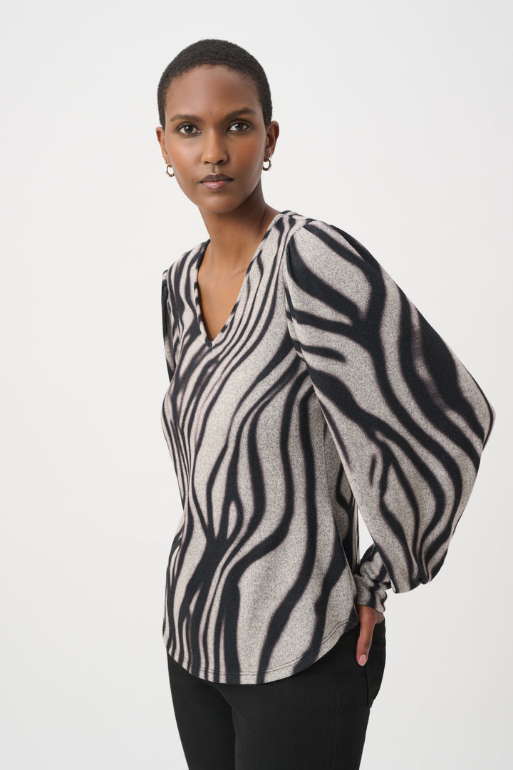Animal Print Sweater Knit Top 264207