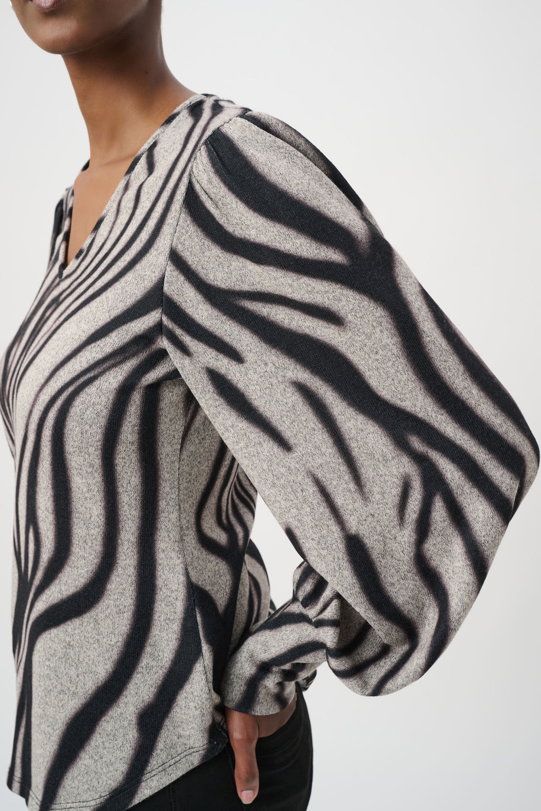 Animal Print Sweater Knit Top 264207