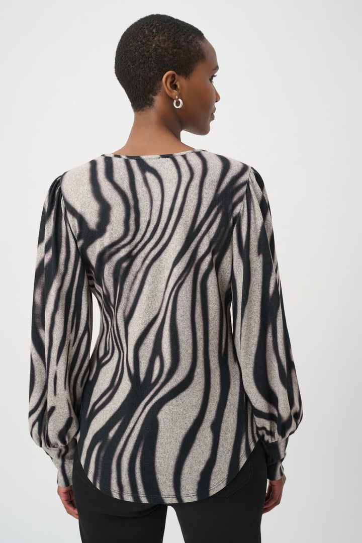 Animal Print Sweater Knit Top 264207