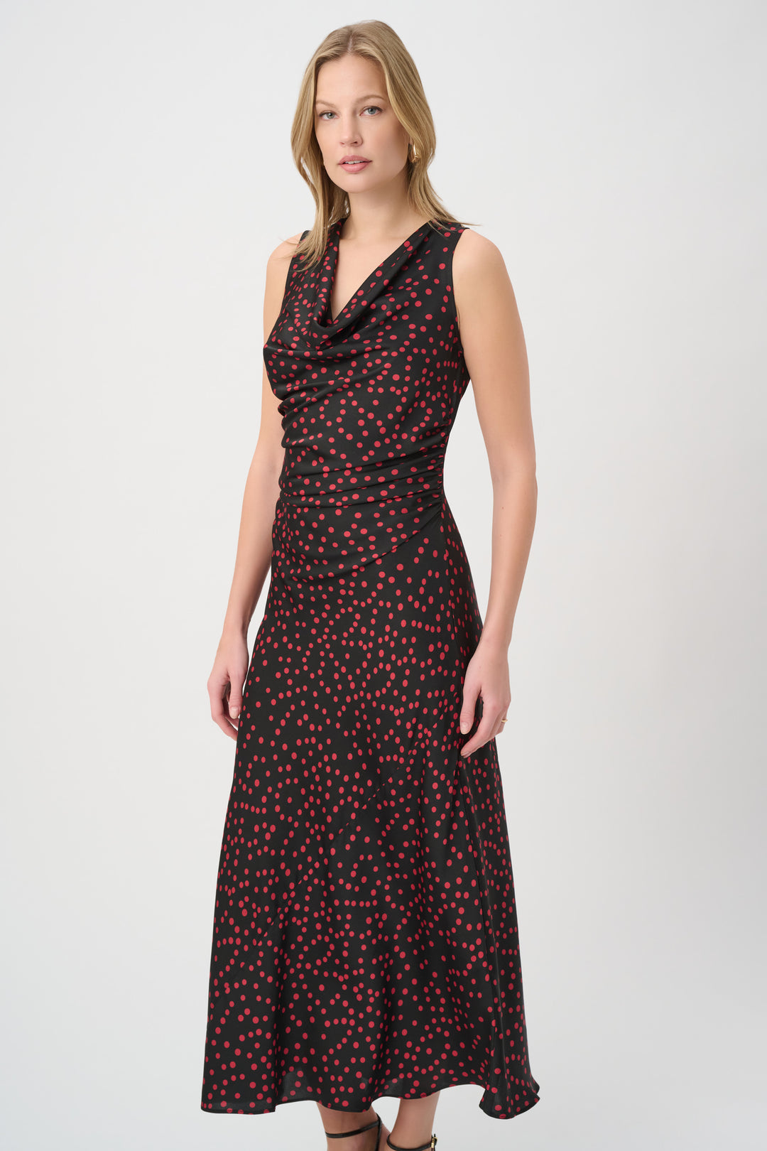 Polka Dot Recycled Satin A-Line Dress 264210