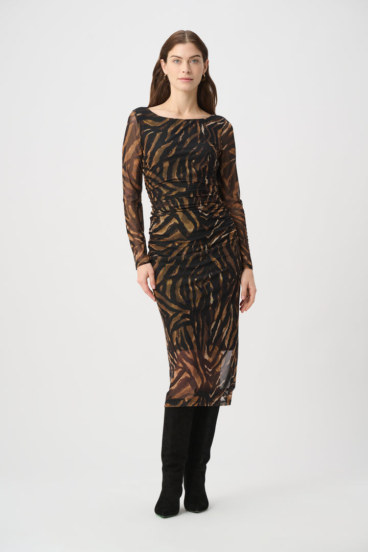 Animal Print Mesh Sheath Dress 264211