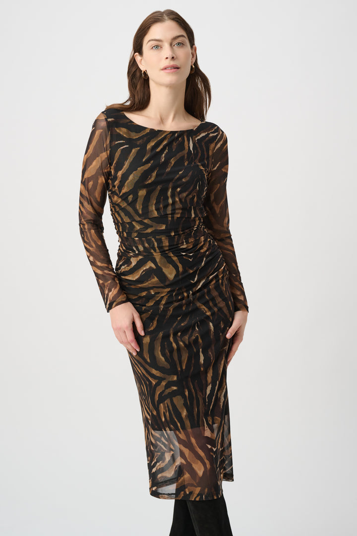 Animal Print Mesh Sheath Dress 264211