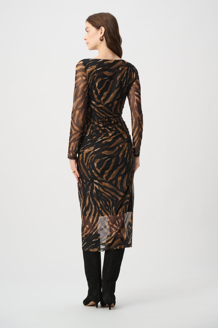 Animal Print Mesh Sheath Dress 264211