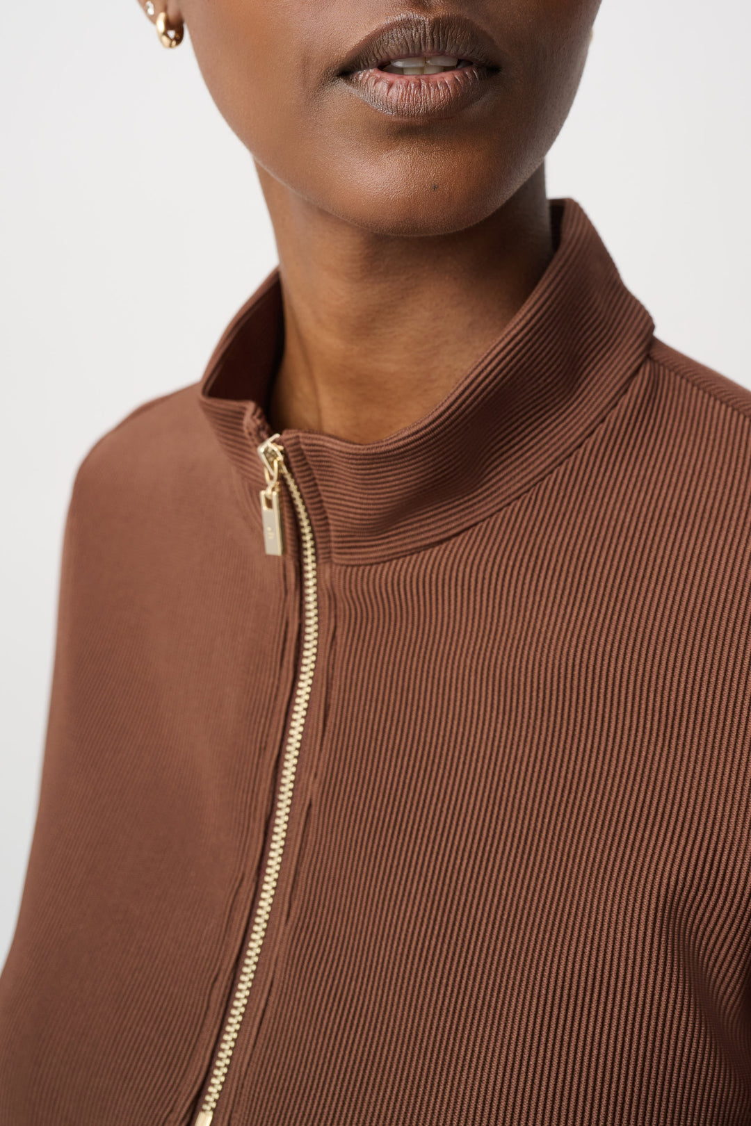 Rib Knit Half Zip Top 264602