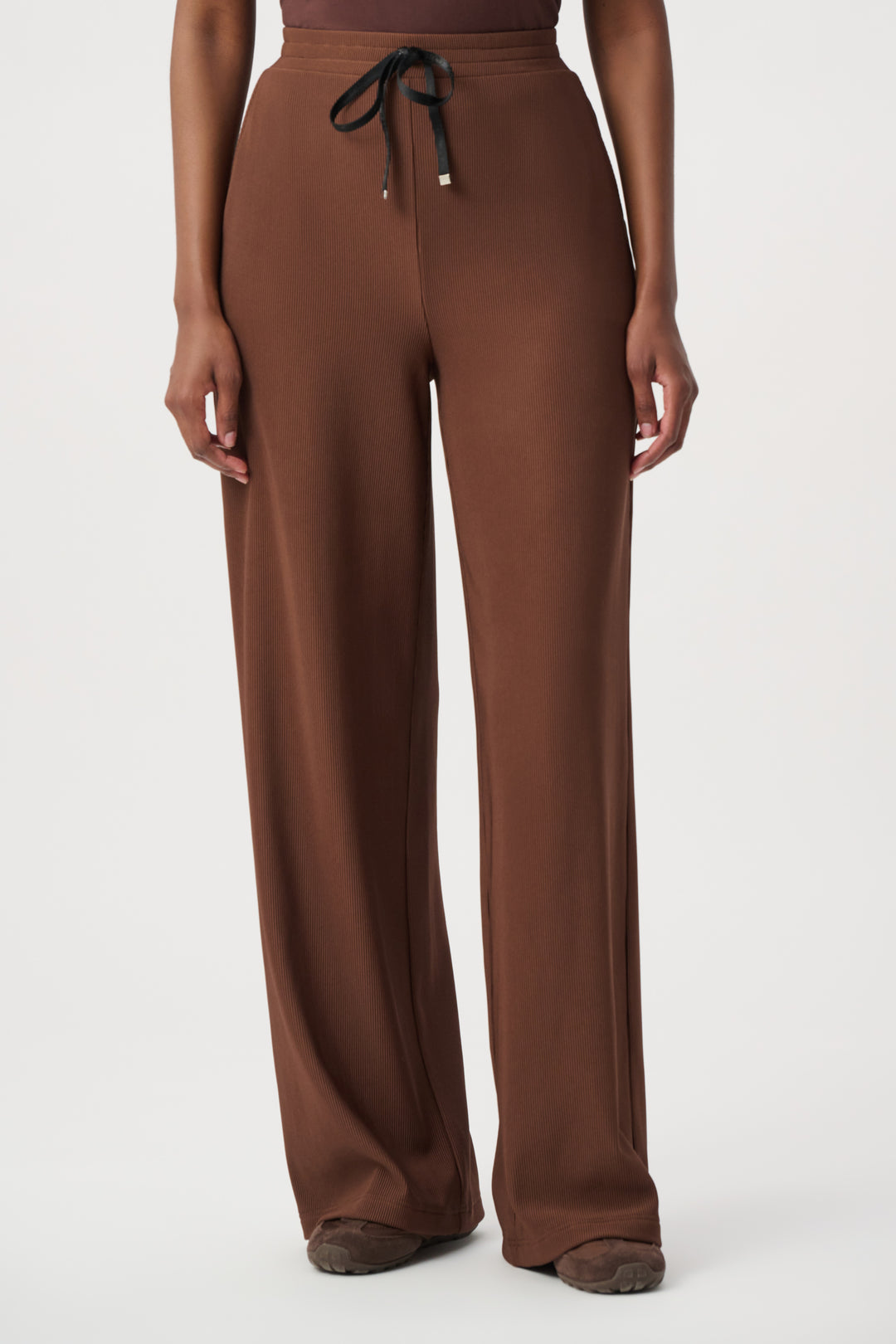 Rib Knit Wide-Leg Pull-On Pants 264603
