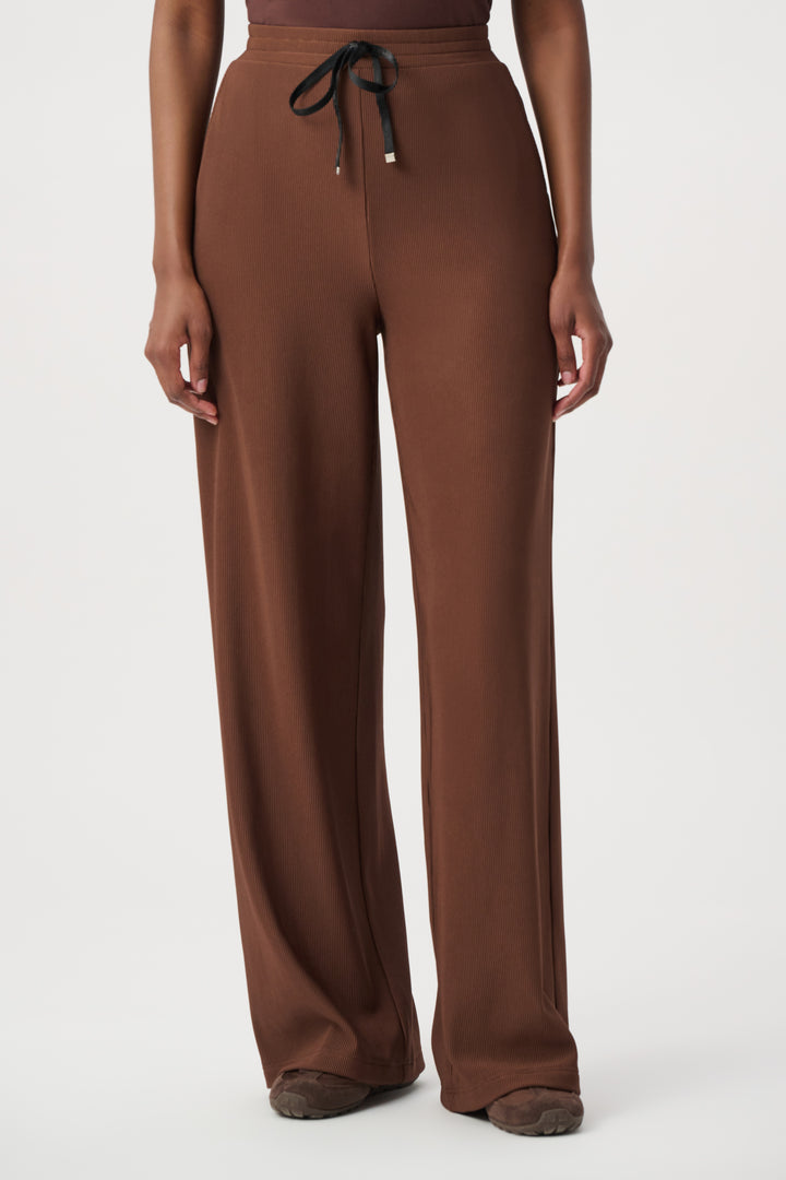 Rib Knit Wide-Leg Pull-On Pants 264603