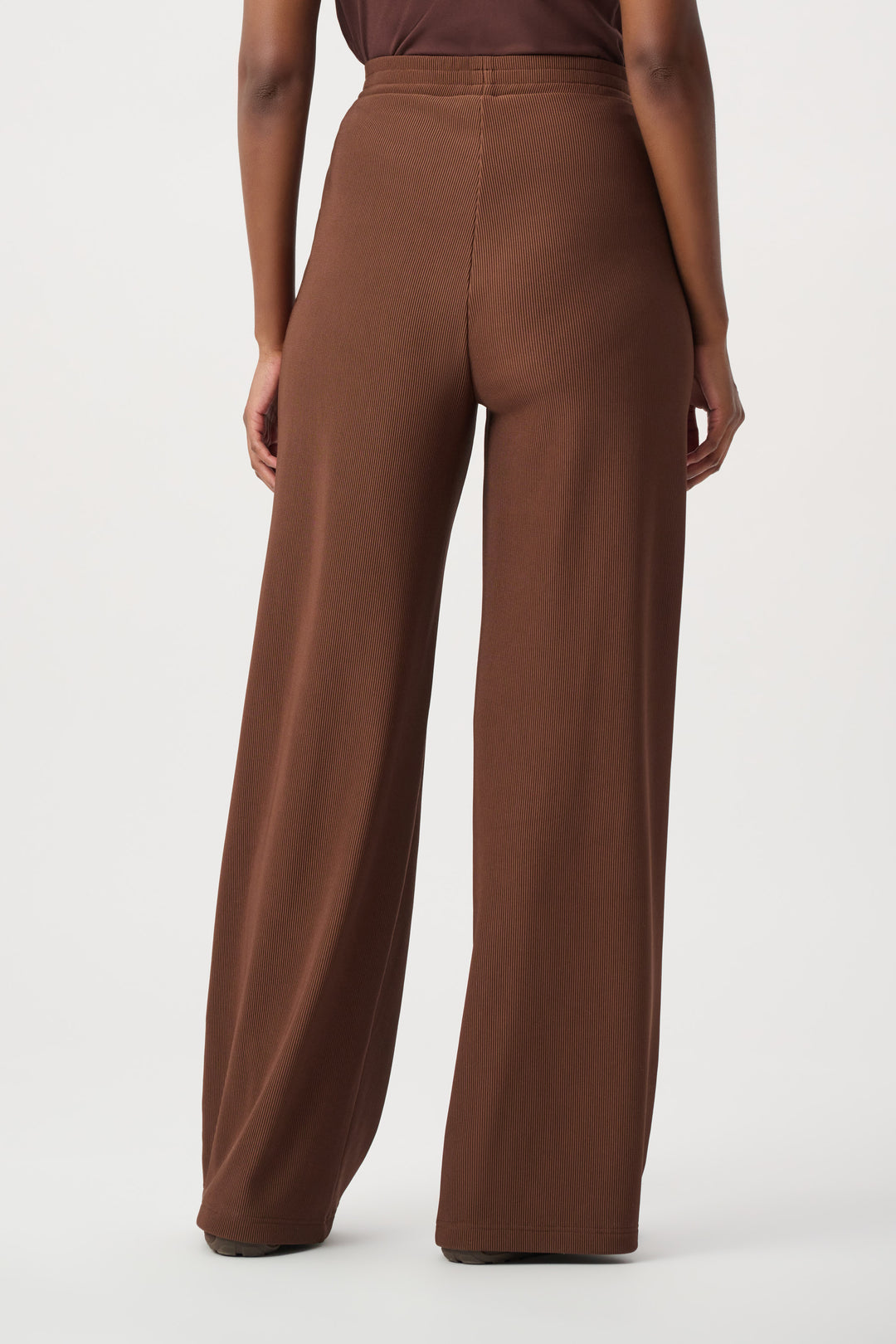 Rib Knit Wide-Leg Pull-On Pants 264603