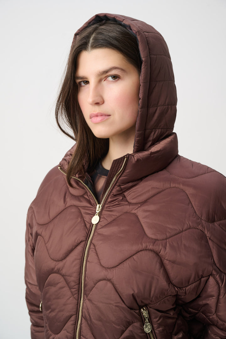 Hooded Quilted Cocoon Jacket 264604