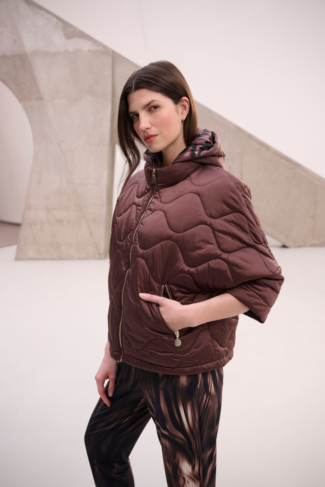 Hooded Quilted Cocoon Jacket 264604