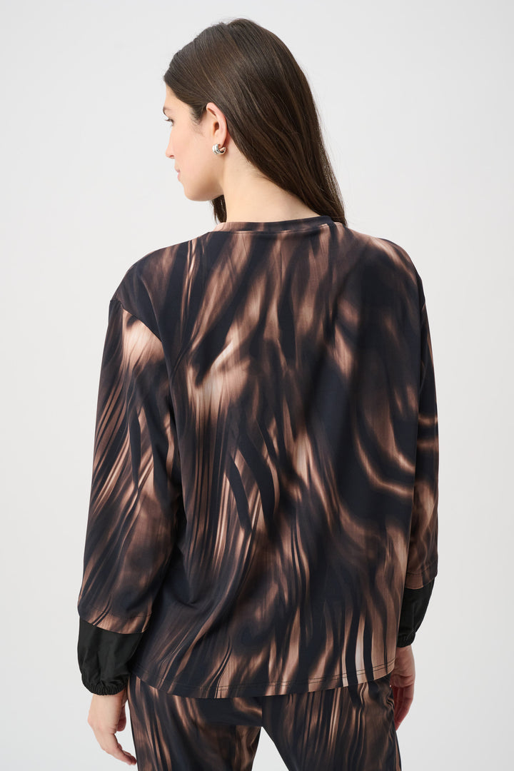 Animal Print Puff Sleeve Top 264608