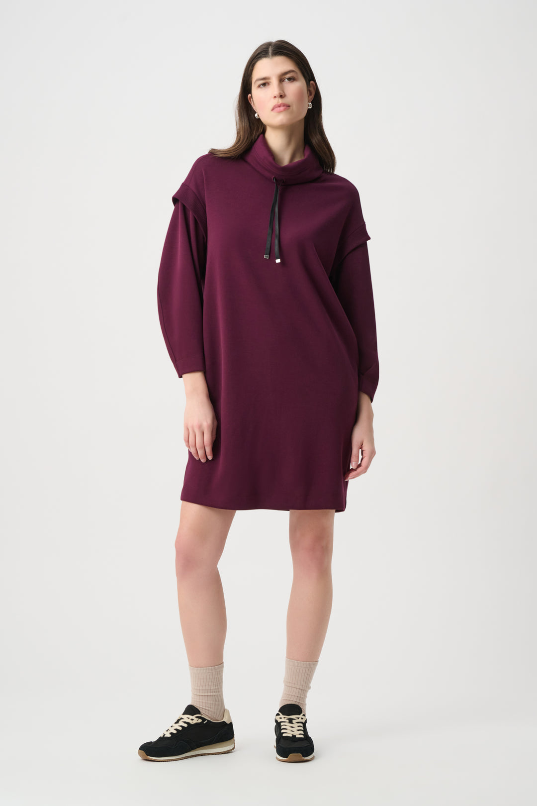Drawstring Funnel Collar Dress 264611