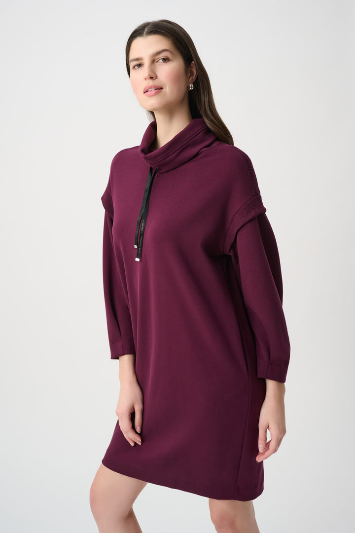 Drawstring Funnel Collar Dress 264611