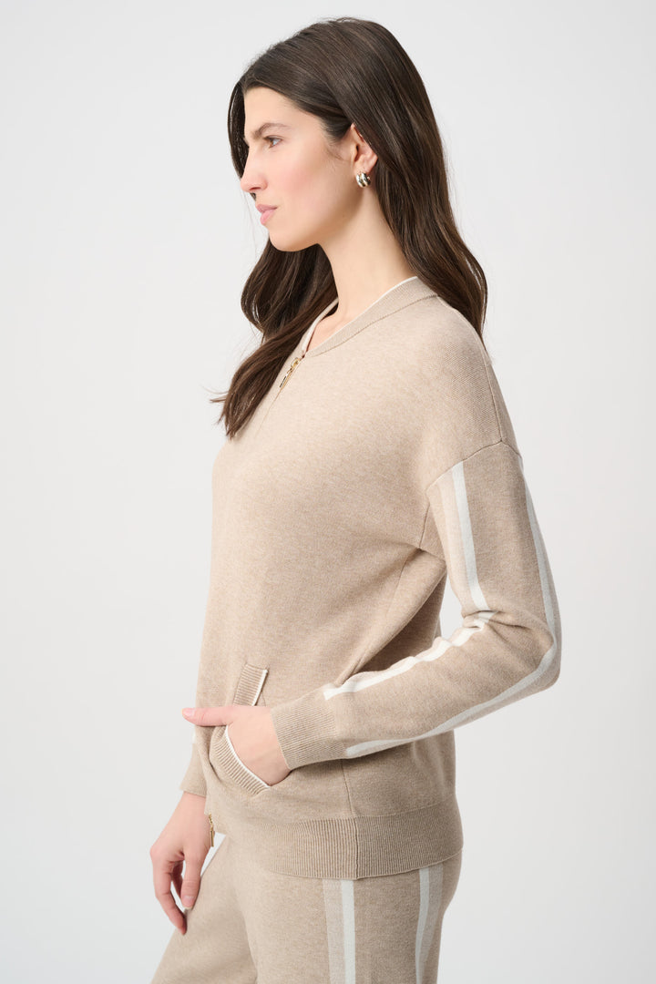Striped Sleeve Bomber Jacket 264616