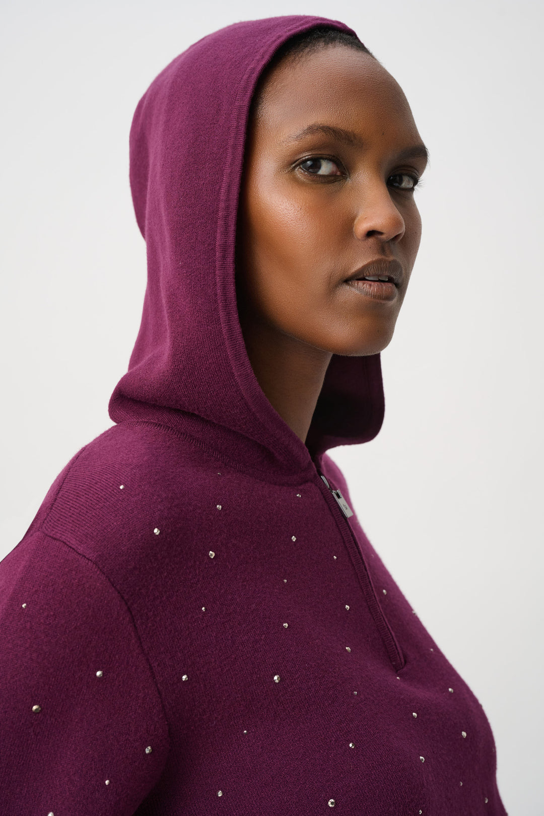 Embellished Hooded Pullover Sweater 264618