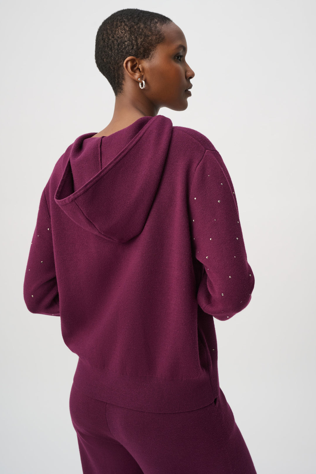 Embellished Hooded Pullover Sweater 264618