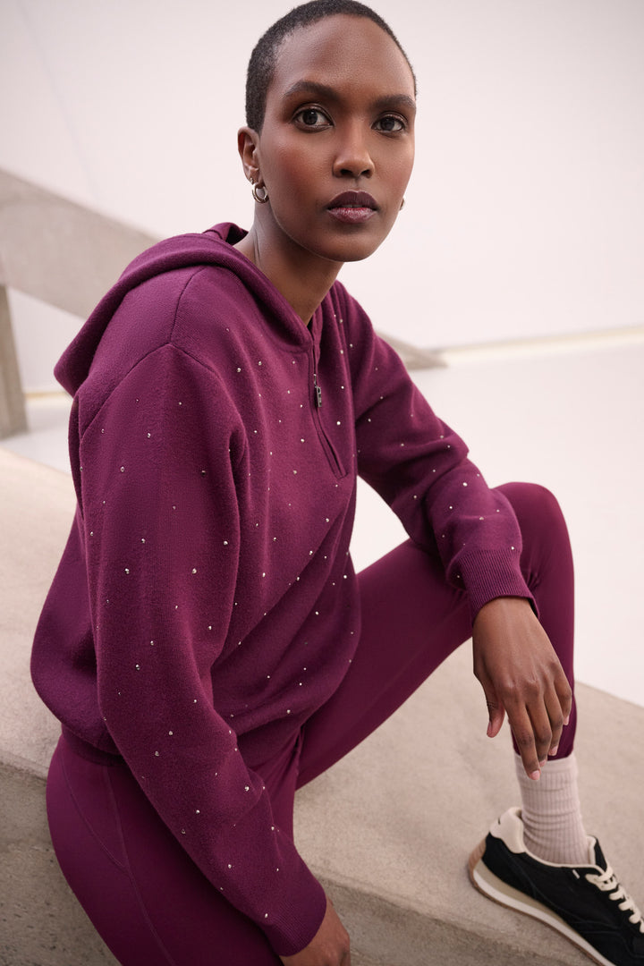 Embellished Hooded Pullover Sweater 264618