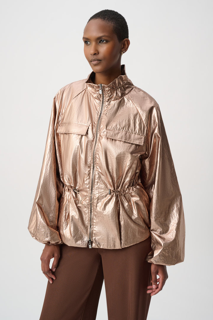 Metallic Nylon Cocoon Jacket 264621