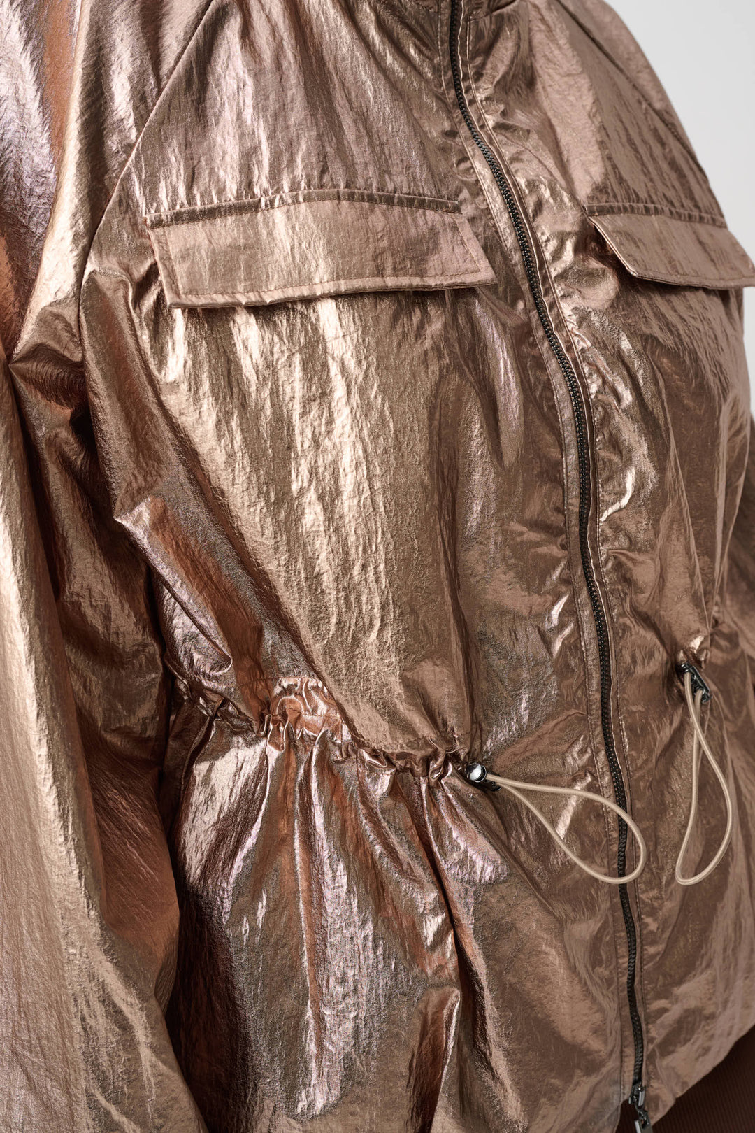 Metallic Nylon Cocoon Jacket 264621