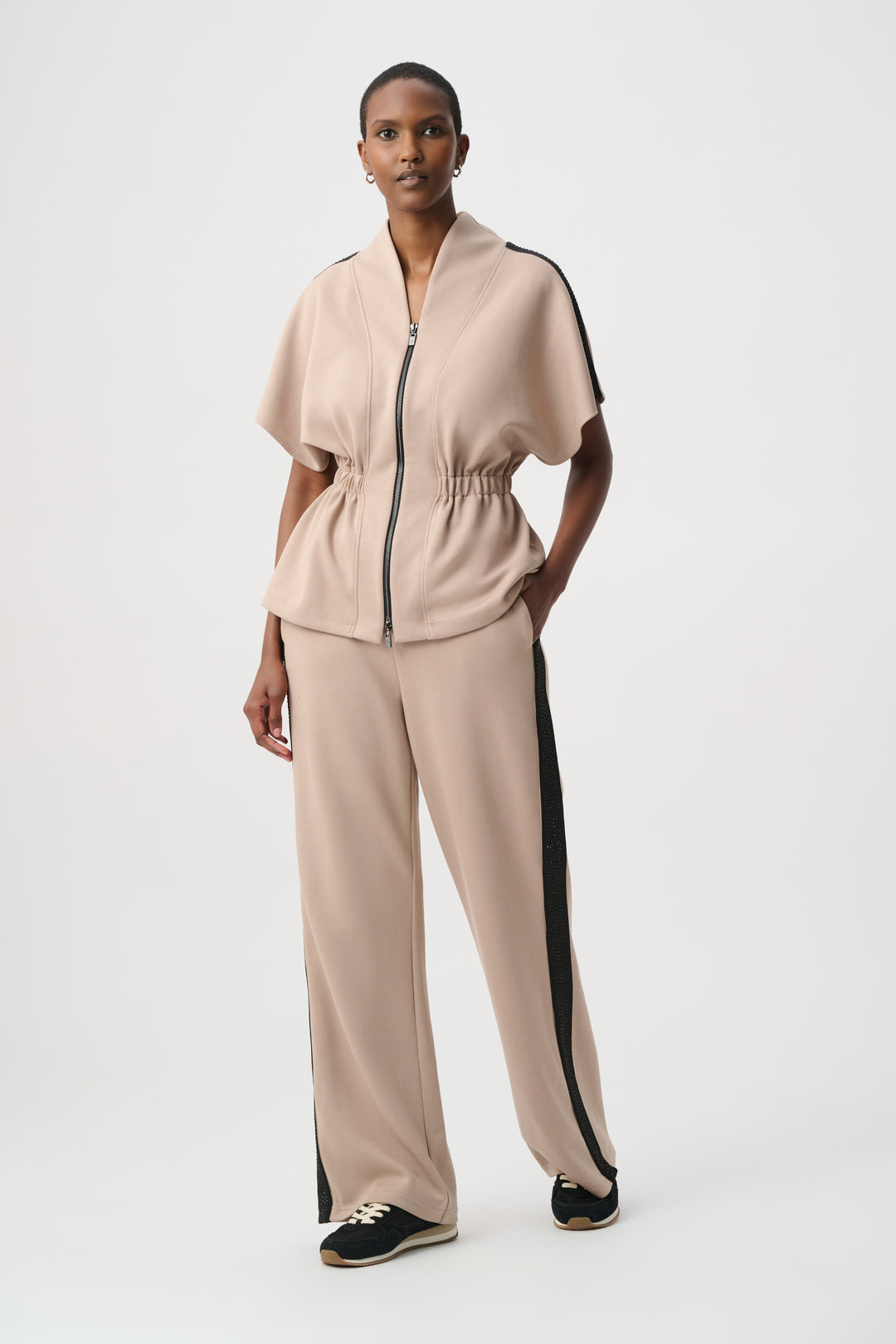 Rhinestone Trim Kimono Sleeve Jacket 264624