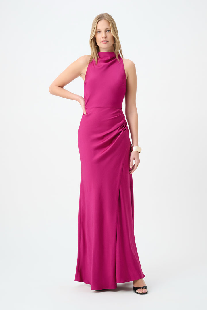 Satin Halter Neck Trumpet Gown 264717