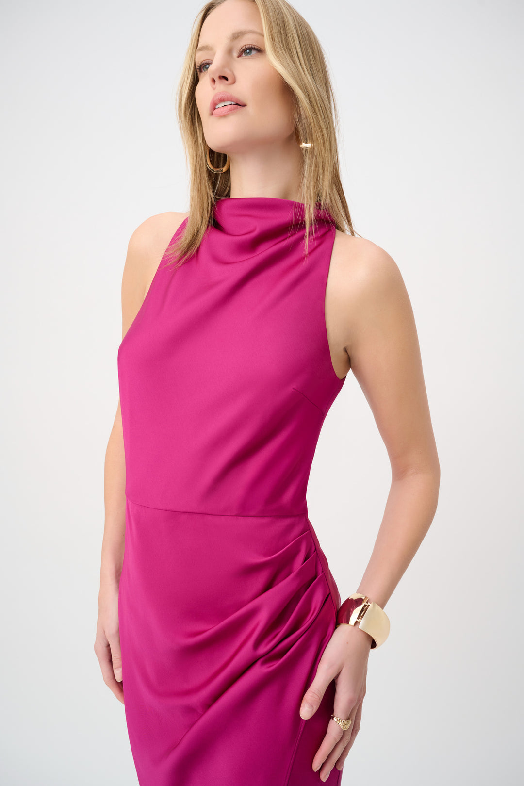 Satin Halter Neck Trumpet Gown 264717
