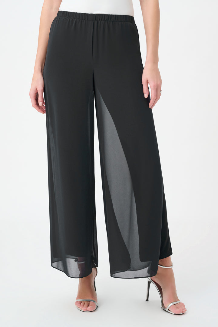 Chiffon Wide-Leg Pull-On Pants 264729