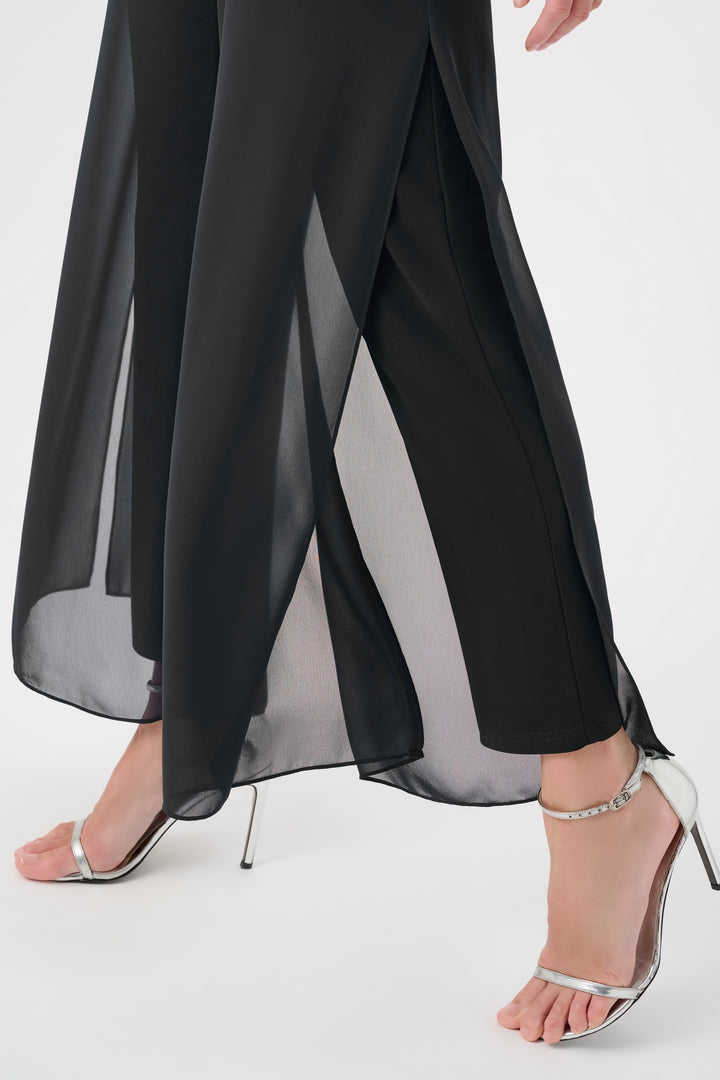 Chiffon Wide-Leg Pull-On Pants 264729