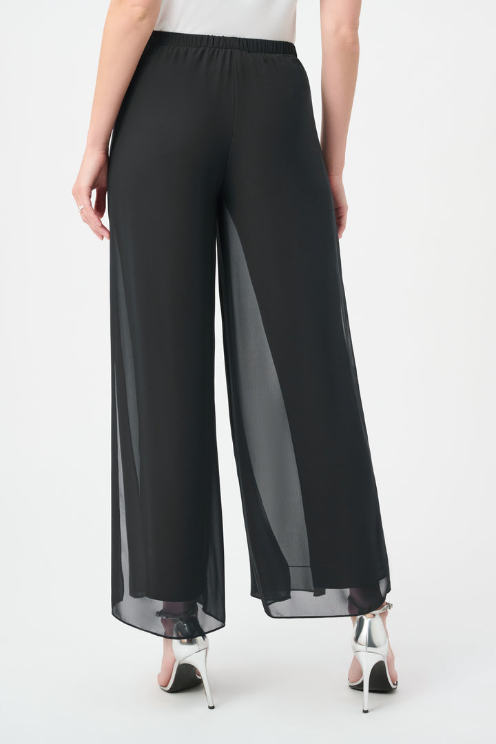 Chiffon Wide-Leg Pull-On Pants 264729