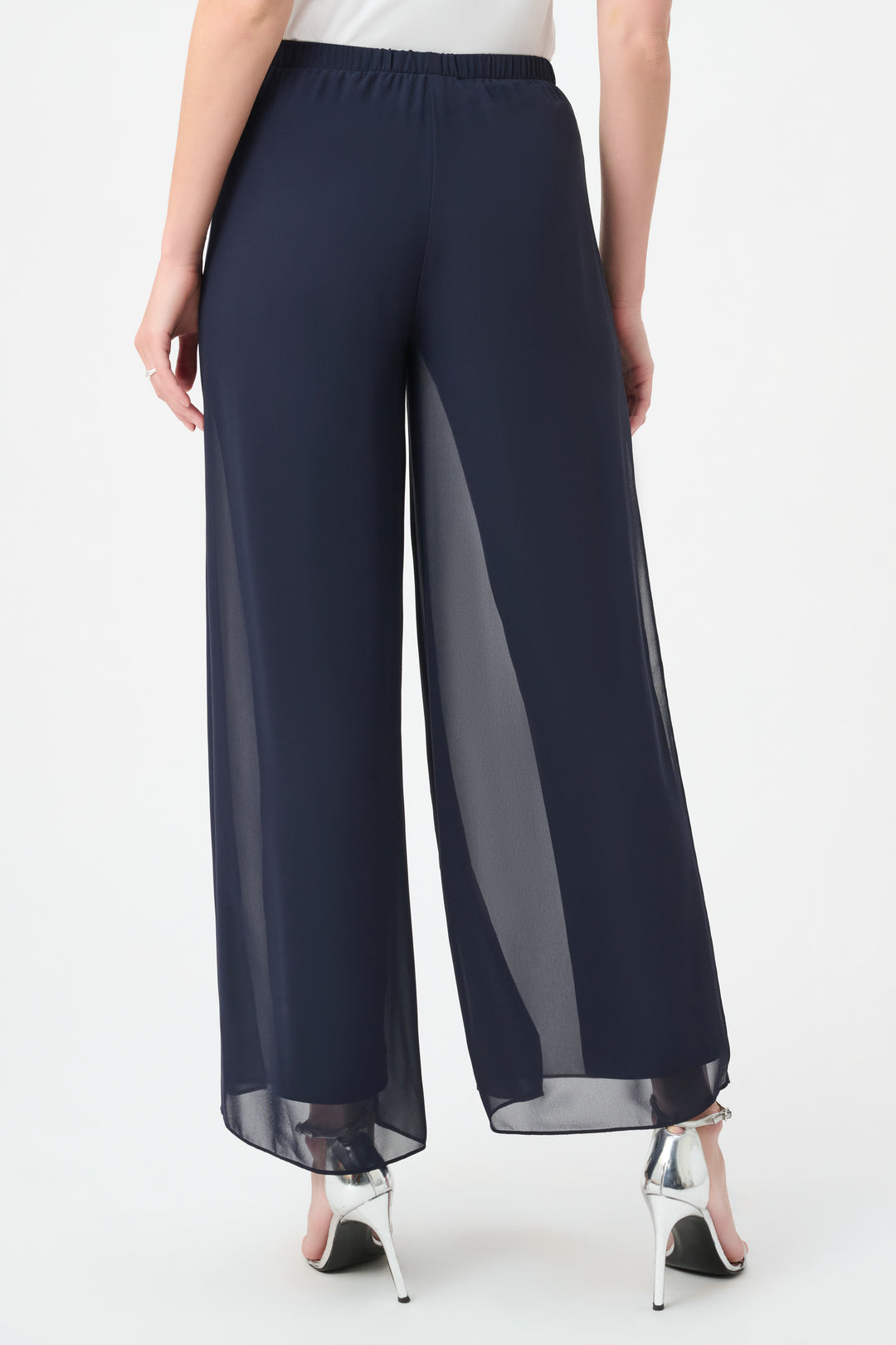 Chiffon Wide-Leg Pull-On Pants 264729