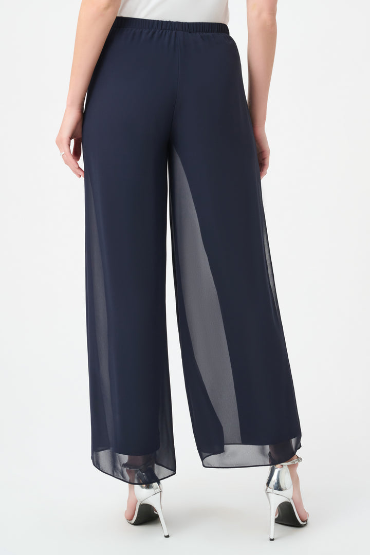 Chiffon Wide-Leg Pull-On Pants 264729