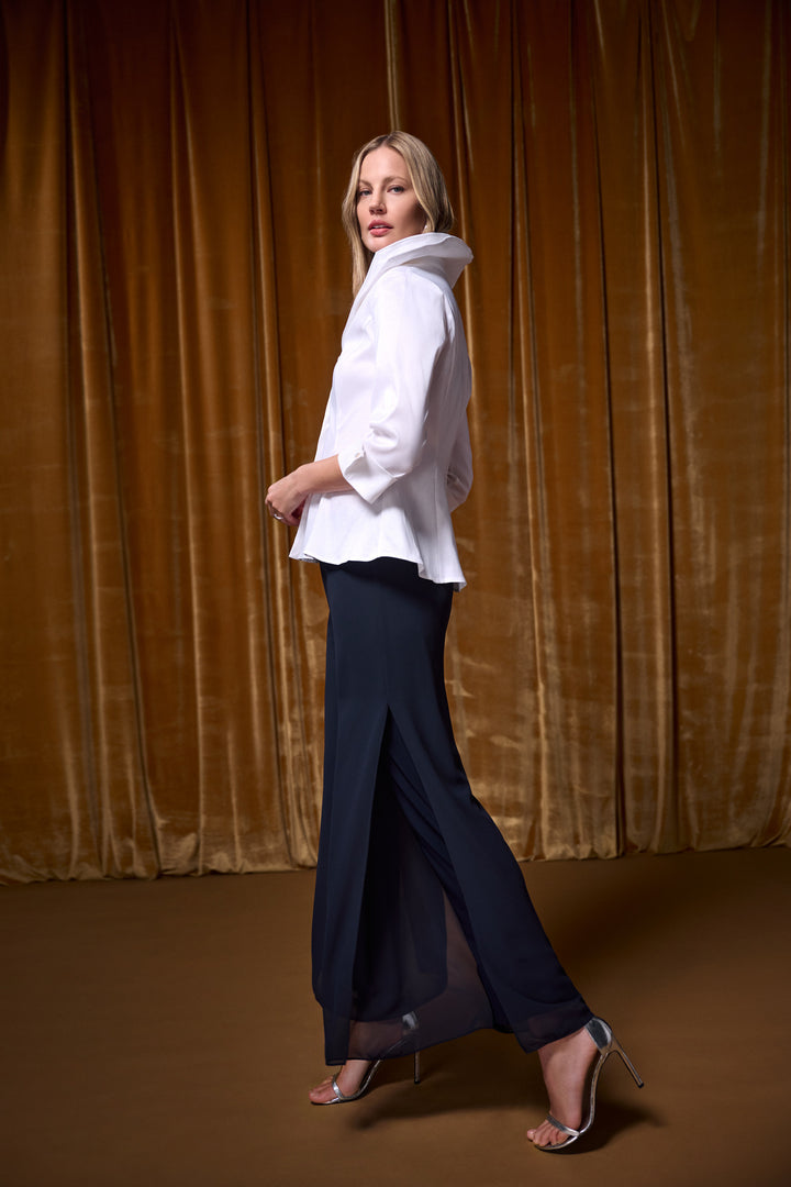 Chiffon Wide-Leg Pull-On Pants 264729