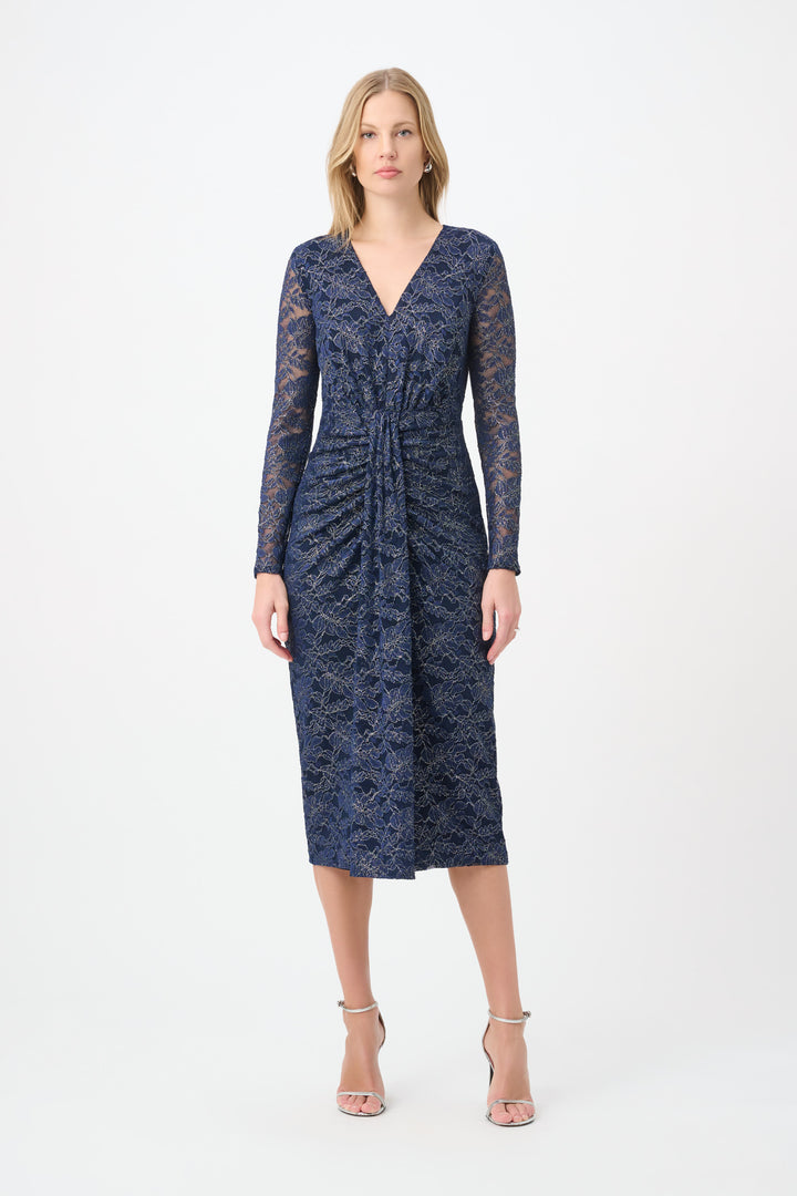 Foiled Lace Sheath Dress 264734