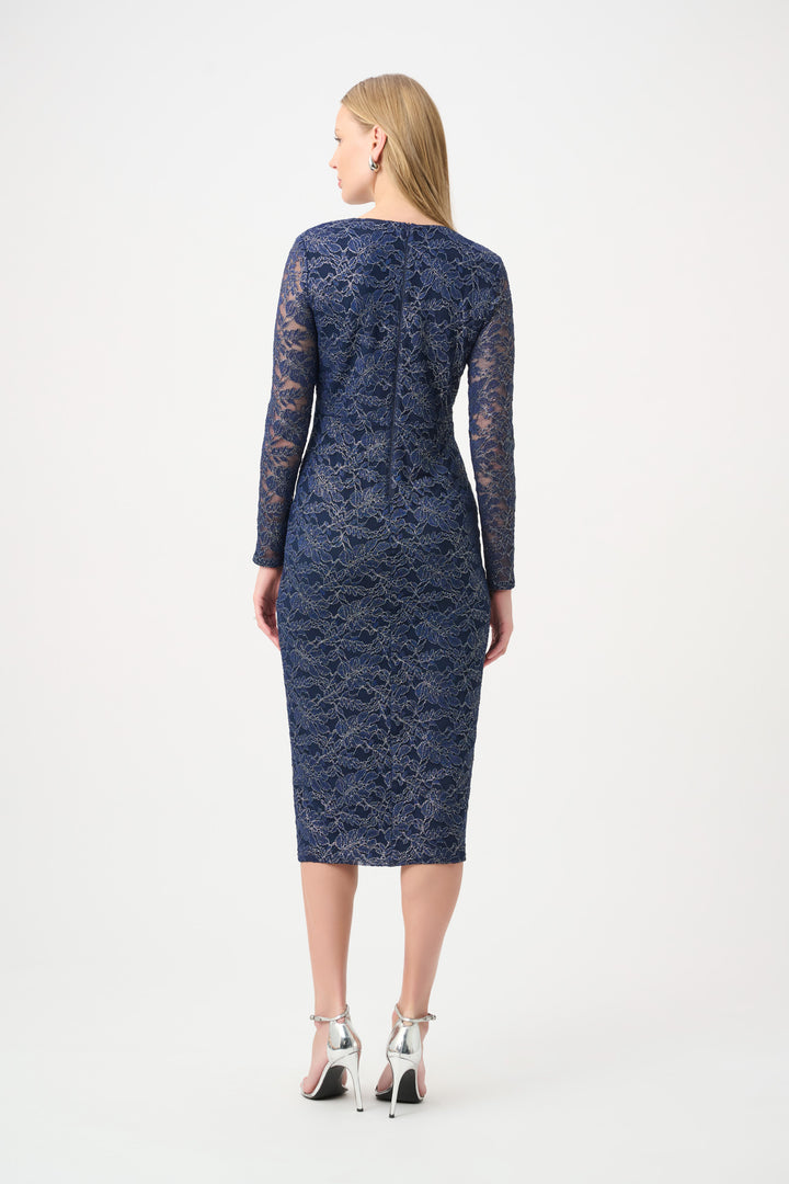 Foiled Lace Sheath Dress 264734