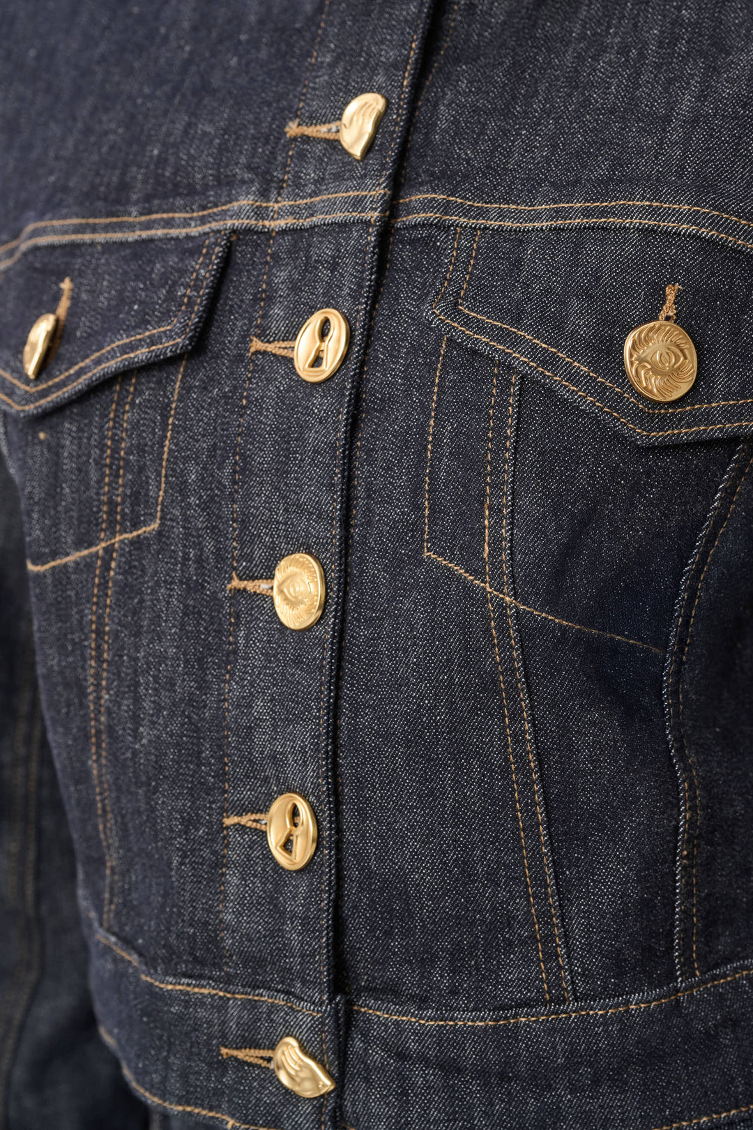 Statement Button Cropped Denim Jacket 264900