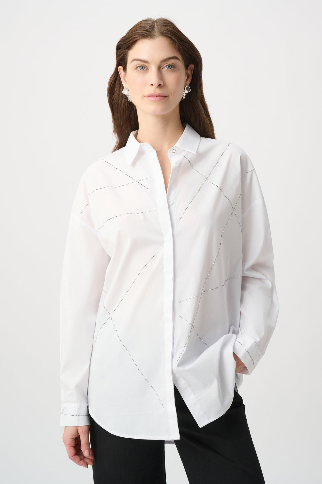 Rhinestone Button-Down Shirt 264903