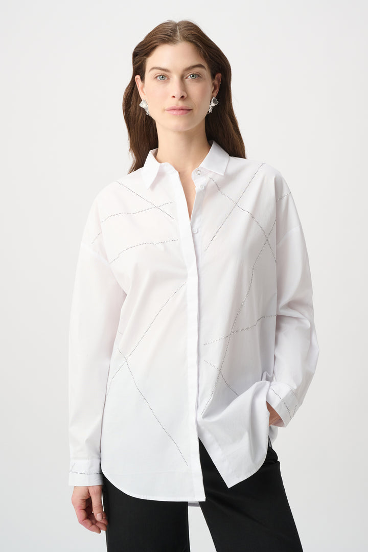 Rhinestone Button-Down Shirt 264903