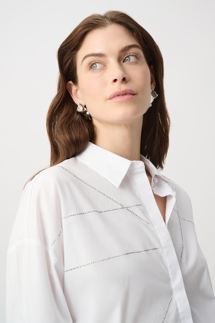 Rhinestone Button-Down Shirt 264903