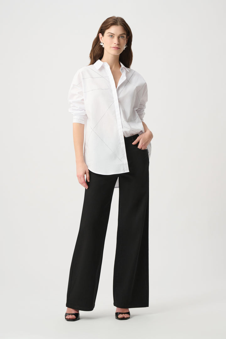 Rhinestone Button-Down Shirt 264903