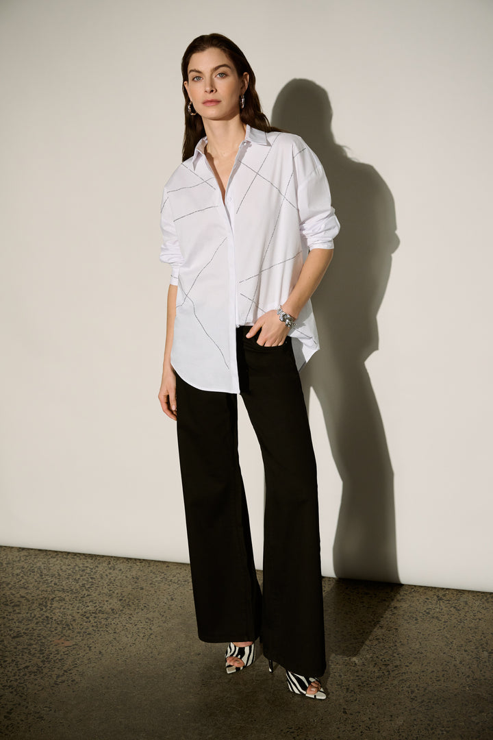 Rhinestone Button-Down Shirt 264903