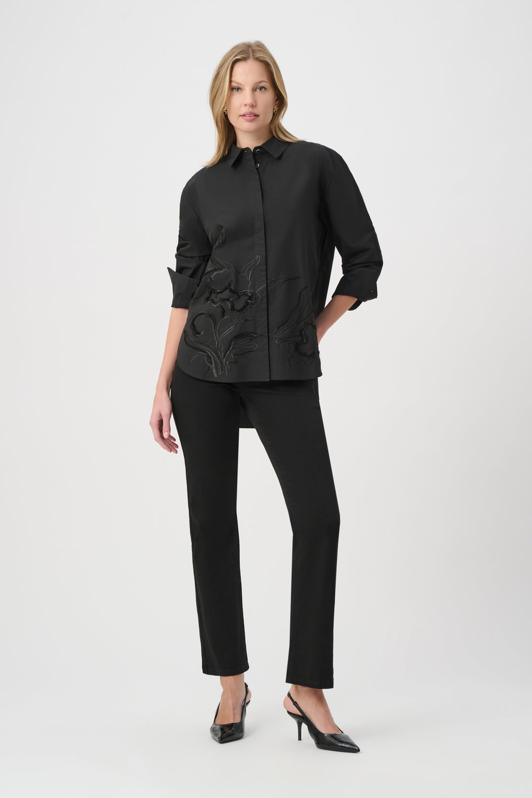 Embroidered Button-Down Shirt 264904
