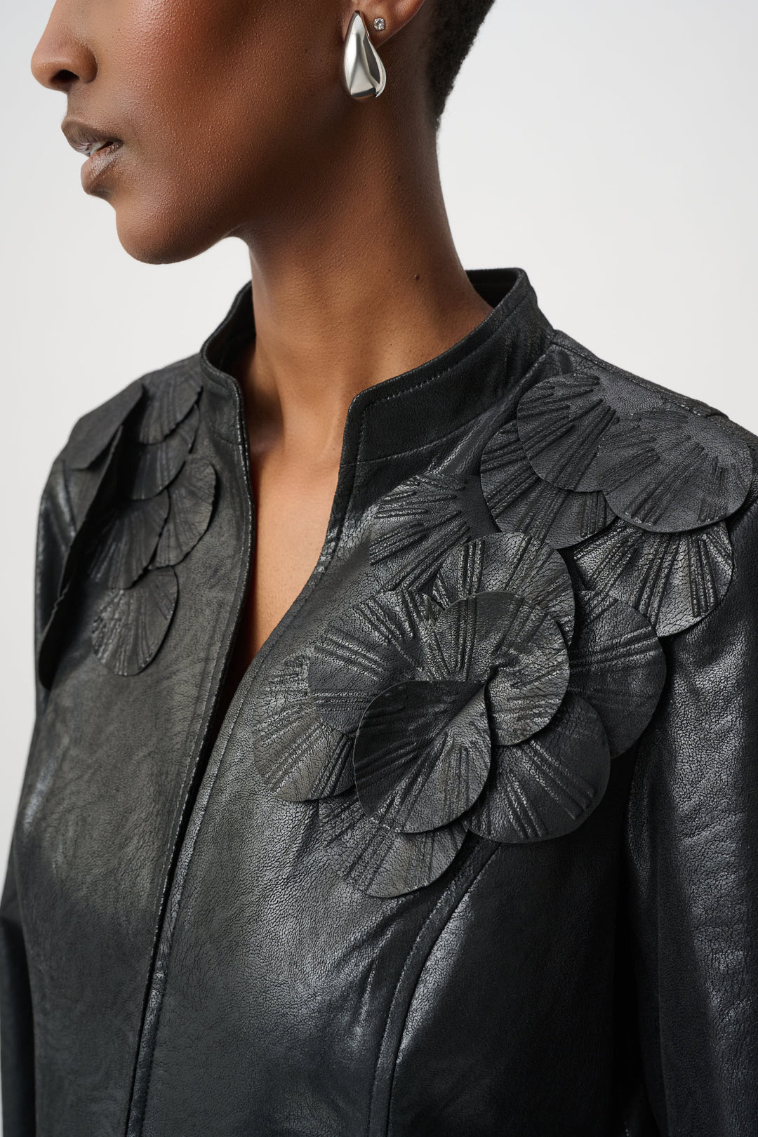 Embellished Foiled Suede Jacket 264906