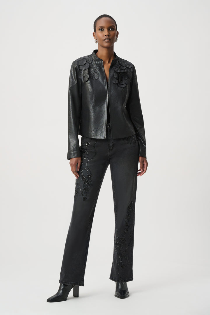 Embellished Foiled Suede Jacket 264906