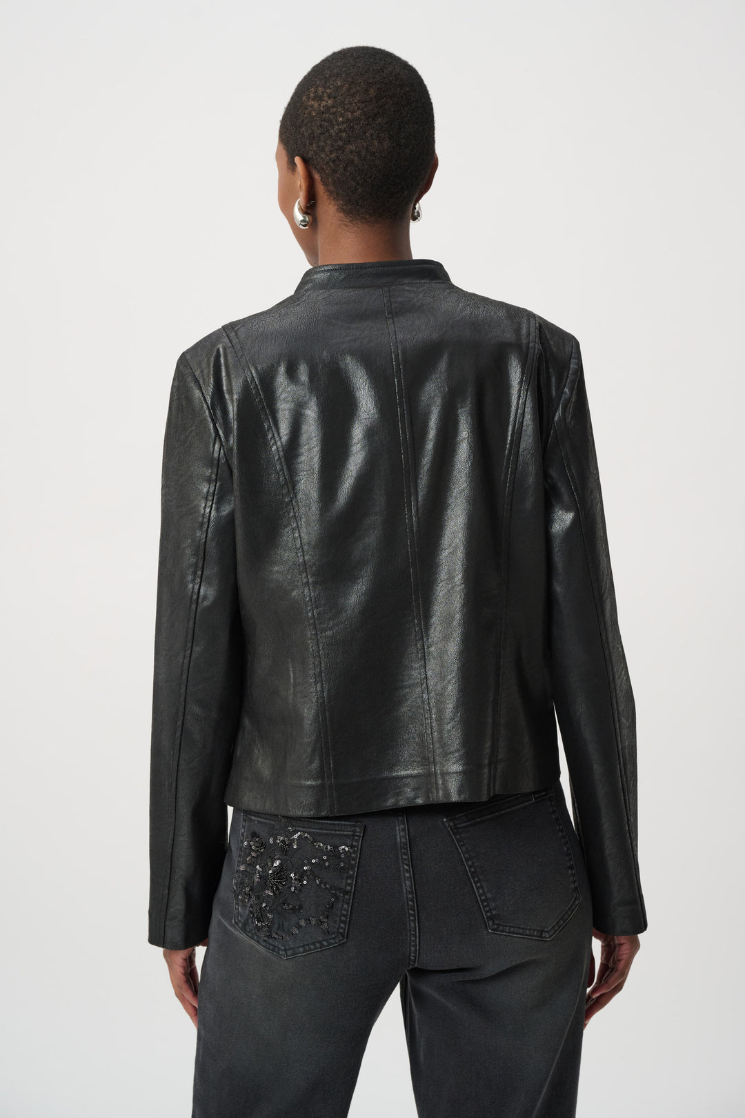 Embellished Foiled Suede Jacket 264906