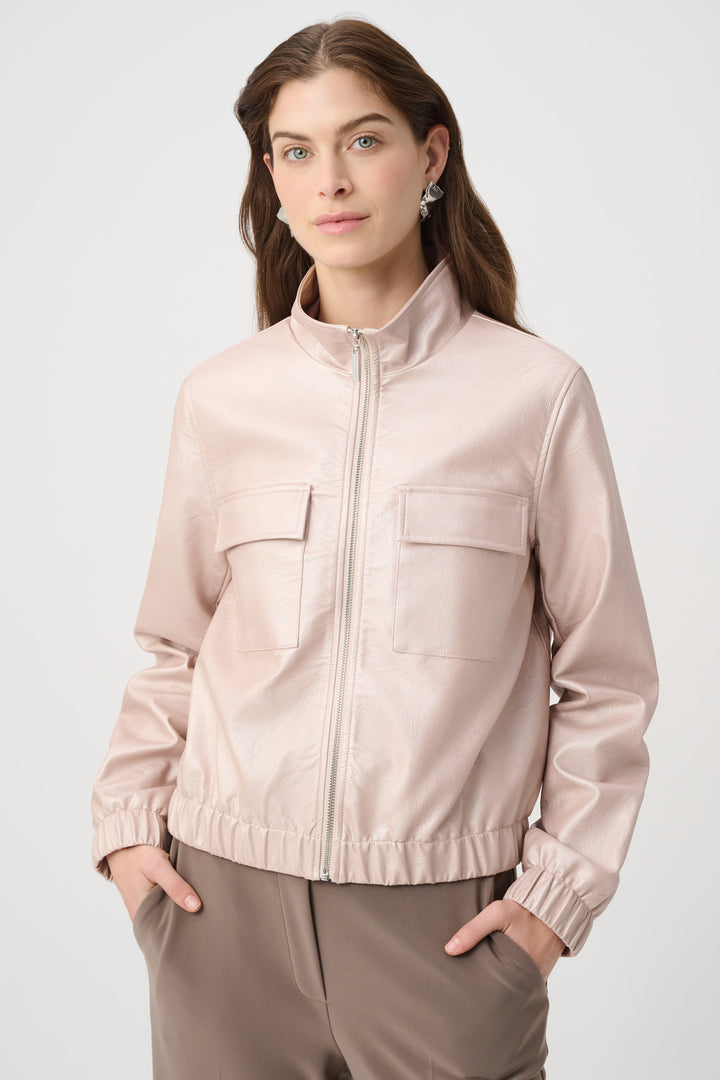 Metallic Leatherette Bomber Jacket 264907